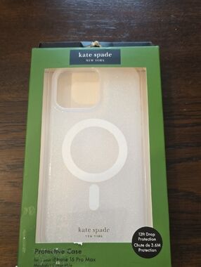 kate spade White Glitter MagSafe iPhone 16 Pro Max Case